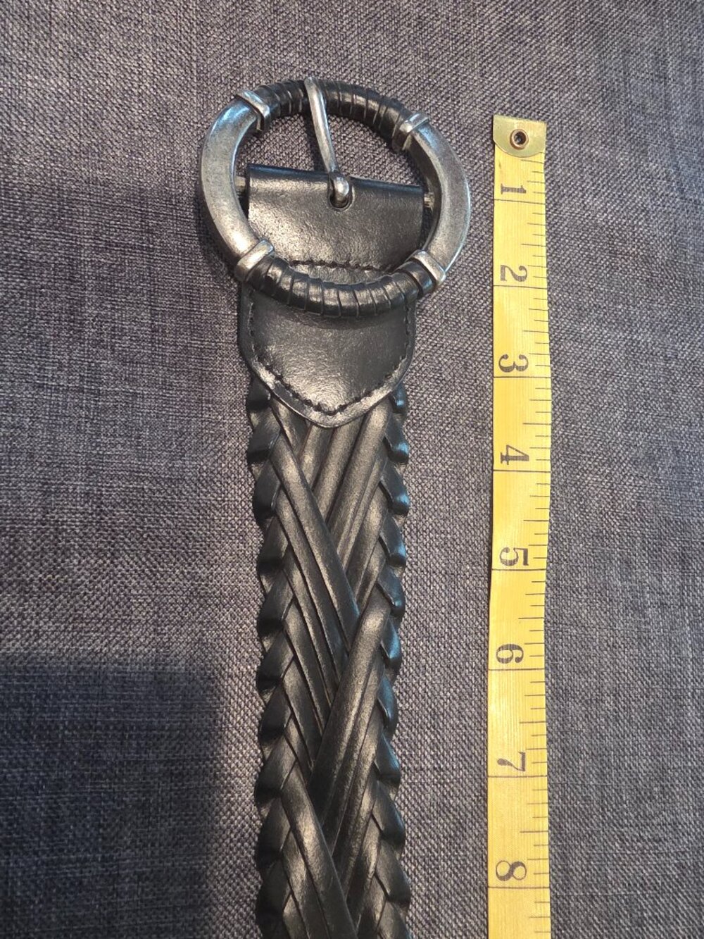 Faded Glory Black Leather Belt - 44" from end to end